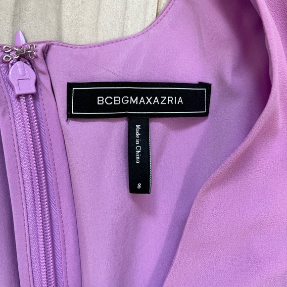 💜 BCBGMaxAzria Pleated mini dress violet size 8 - Picture 13 of 13